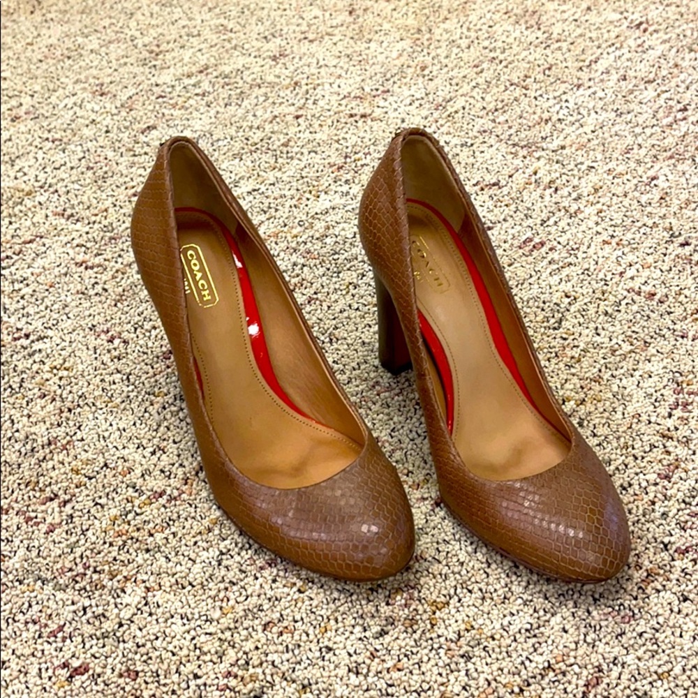 Women’s Coach Brown Leather Heels